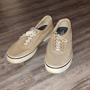 Sperry top sider tan  canvas loafers Sz 11.5